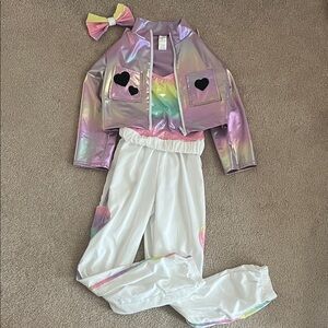 Weissman Girls Iridescent Heart Costume Set. Size MC medium child approx 8-10
